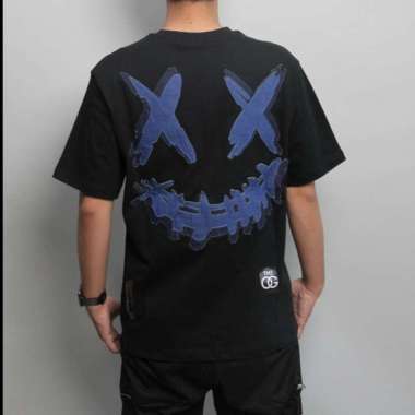 RIC Ricky Is Clown Double-layer Denim Joker Smiley T-shirt RickyisClown S