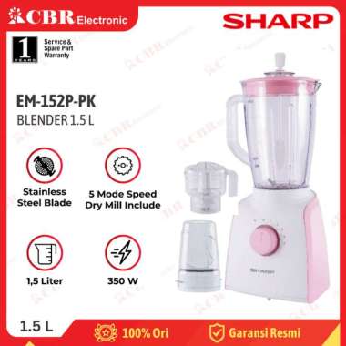 Blender SHARP EM-152P-PK (1.5L / Plastik / Dry Mill)