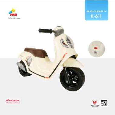 Mainan Anak Motor Motoran Balance Bike PMB K611 Foot To Floor K 611 Scoopy Krem