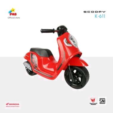 Mainan Anak Motor Motoran Balance Bike PMB K611 Foot To Floor K 611 Scoopy Merah