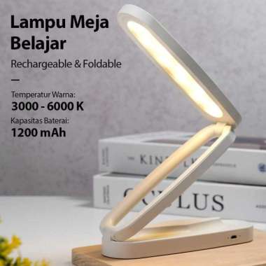 SUOLIANG Lampu Meja Belajar Rechargeable Foldable 3 Color 8W 1308 Lampu Meja Belajar Buat Jepit Lamo
