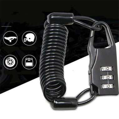 Gembok Rantai Helm Sepeda Motor Anti Maling Dengan Kunci Kombinasi 3 Digit Panjang Max 1 Meter WMO Y