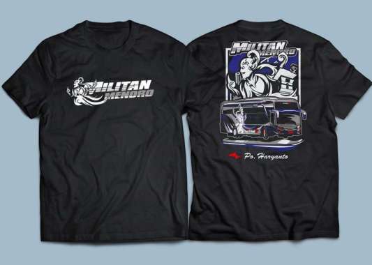 Kaos Baju BUSMANIA MILITAN MENORO anak dewasa BUS Bis mania Bismania XXL Hitam