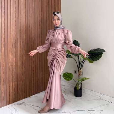 Vayna Dress Bahan Satin Silk Premium Size M L XL / Dress Kondangan Bridesmaid / Dress Wanita Terbaru