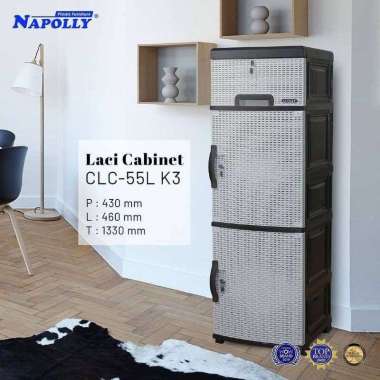 Lemari Laci Plastik Napolly clc Rotan Minimalis Ekonomis