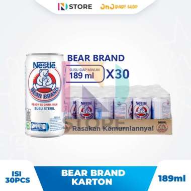 Susu Bear Brand Susu Steril Kemasan 189ml 1 Karton isi 30pcs