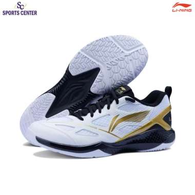 New Sepatu Badminton Lining Blast JF-01 / JF Lite AYTU025-3 White Rich Gold 45