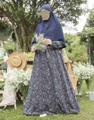 Ditsy Night Gown Jan 2025 Gamis - Baju Tidur seri Allura Midnight Blue M