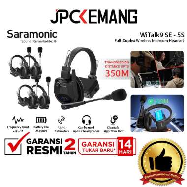 JPC KEMANG Saramonic Witalk9 SE - 5S Full-Duplex Wireless Intercom Headset Witalk 9 SE WiTalk9SE-5S 