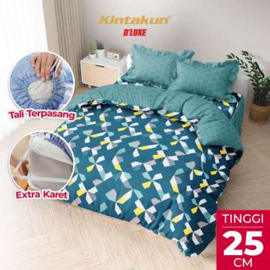 Kintakun Bedcover Set Rumbai 160 x 200 DLUXE Aesthetic Microtex Tinggi 25 cm B2 + Bantal Love - Mult