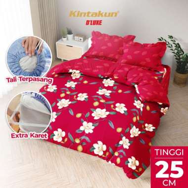 Kintakun Bedcover Set Rumbai 160 x 200 DLUXE Aesthetic Microtex Tinggi 25 cm B2 + Bantal Love - Mult