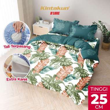Kintakun Bedcover Set Rumbai 160 x 200 DLUXE Aesthetic Microtex Tinggi 25 cm B2 + Bantal Love - Mult