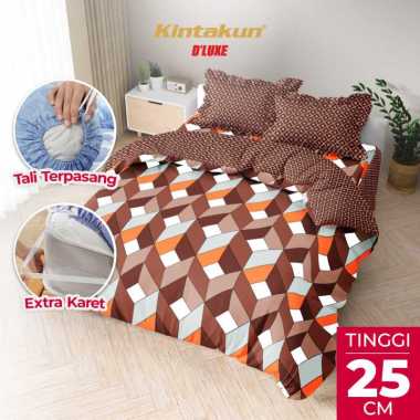 Kintakun Bedcover Set Rumbai 160 x 200 DLUXE Aesthetic Microtex Tinggi 25 cm B2 + Bantal Love - Mult