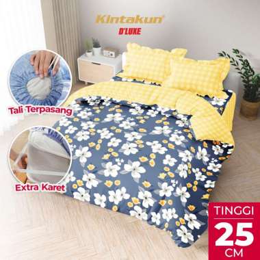 Kintakun Bedcover Set Rumbai 160 x 200 DLUXE Aesthetic Microtex Tinggi 25 cm B2 + Bantal Love - Mult