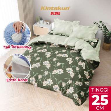 Kintakun Bedcover Set Rumbai 160 x 200 DLUXE Aesthetic Microtex Tinggi 25 cm B2 + Bantal Love - Mult