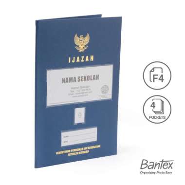 Bantex Map Ijazah Folio 4 Pocket Hotprint | 1027 Blue