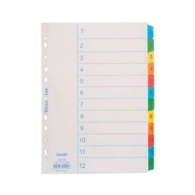 Bantex Kertas Pembatas/ Pembatas Kertas Binder A4 Strongline Index Tipe Nomor 1-12