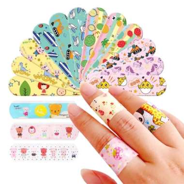 10 Lembar Plester penutup luka band aid first aid Corak - Karakter Anak²