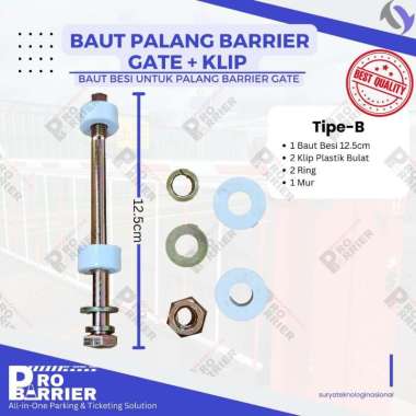 Baut Palang Barrier Gate + Penahan Plastik Klip Bulat