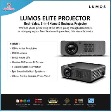 LUMOS ELITE SMART BUSINESS PROJECTOR 12000 LUMENS 1080P 4K DUAL SPEAKER