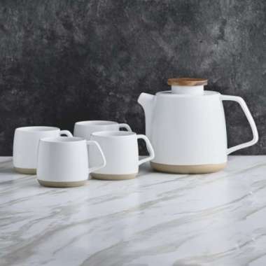 Brewsuniq - Duquet Tea Set W01 Bone White / Teapot Set Cantik Unik Estetik Minimalis MUG0072