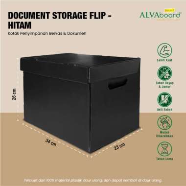 Kardus Dokumen Arsip ALVAboard Box Flip Ukuran 34x23x26 cm (P x L x T) Putih