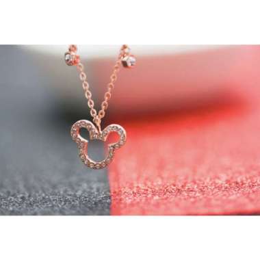 Mickey Pendant - kalung kristal swarovski lapis emas her jewellery