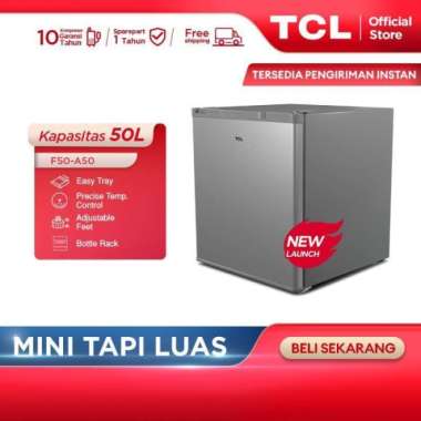 TCL KULKAS MINI BAR - 50LITER- FREEZER ZONE- ADJUSTABLE FEET