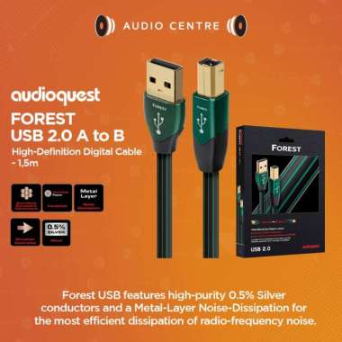 Audioquest Forest USB 2.0 A to B High-Definition Digital Audio Cable - 1.5m