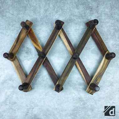 Kapstok/Hanger Jadul Kayu Sonokeling, Isi 10 Cantolan Bisa Molor