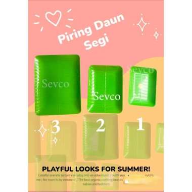 Piring Plastik Daun Segi 1 2 3 / Piring Petak Motif Daun Kecil Cantik 3