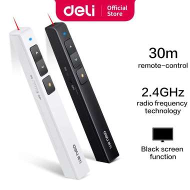 Deli Laser Pointer + Presenter Wireless USB Pen Laser Jarak 30M 2802 Hitam