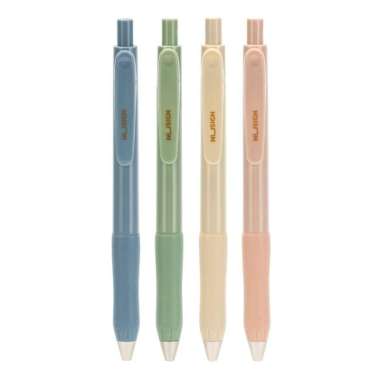 Nusign Retracable Gel Pen Pulpen Gel Pastel 0.5mm Hitam Biru ENS576 Hitam