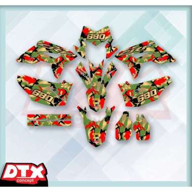 Stiker Motor Crf Full Bodi Warna Loreng Kode LMHJ