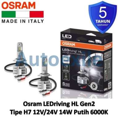 Osram LED H7 12V PX26d White Putih Lampu Dekat Low Beam Depan Mobil Premium New 50W