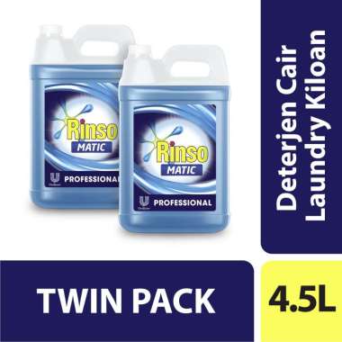 Rinso Matic Professional Deterjen Laundry Kiloan Cair Jerigen 4.5 L [2 Pcs]