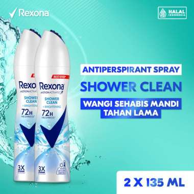 Rexona Women Anti-Perspirant Shower Clean Deodorant Spray [135 mL] x 2 Pcs