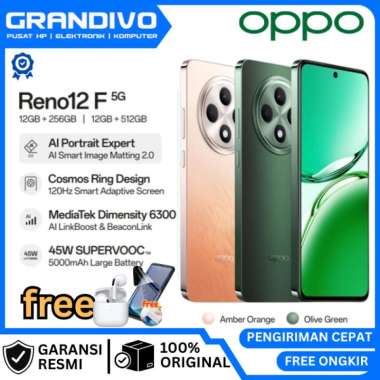 HP OPPO Reno12 F 5G 12/512GB RENO 12F 5G GARANSI RESMI OPPO - GRANDIVO 12F 5G 12/512GB olive green