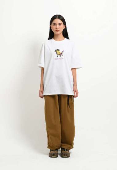 3Second x SpongeBob 's Unisex T-Shirt Short Sleeve Relaxed Fit Cotton Tom Kenny C300125 White XL