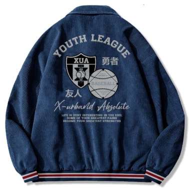 Dhozen Jaket Work Corduroy Ritslleting Youth League M Denim