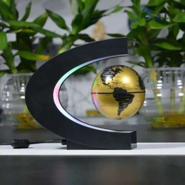 lampu dekorasi unik bola dunia melayang/magnetic levitation globe peta