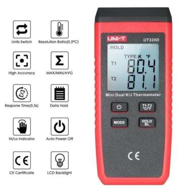 digital termometer termokopel dual channel tipe K probe-thermocouple