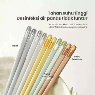 ECOCO Anti Slip Chopstick Cartoon Set Mix 5 Warna - Sumpit Rumah Tangga Paduan Sumpit Tahan Suhu Tin