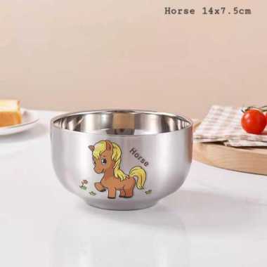 Mangkok Stainless Steel 304 Gambar Shio Horse