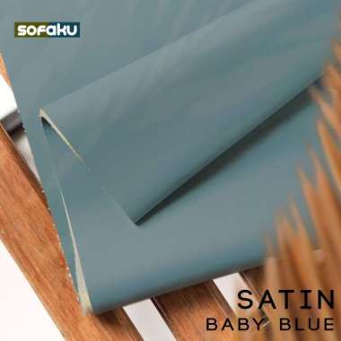 SATIN Synthetic Leather - Yugos Kulit Oscar Waterproof Bahan Sofa Baby Blue