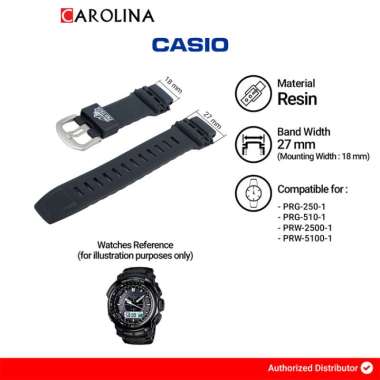Tali Strap Casio PRG-250 / PRG-510 / PRW-2500 / PRW-5100 27mm Black Resin 10390035