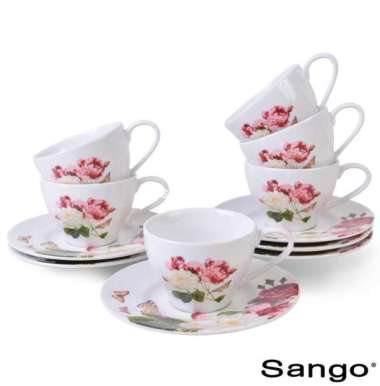 SANGO Set Cangkir Teh / Kopi Becca (Isi 12) Cangkir & Rak A