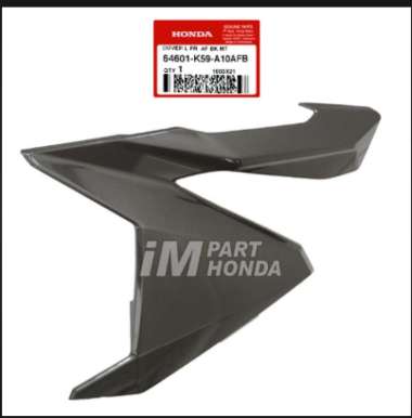 64601-K59-A10AFB Cover Tebeng Sayap Kiri Vario 125 150 Led Abu abu Hitam Glossy