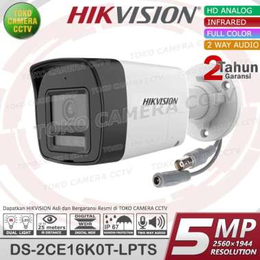 KAMERA CCTV ANALOG HIKVISION 5MP 3K AUDIO OUTDOOR CAMERA TURBO HD COLORVU