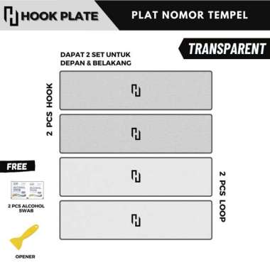 TRANSPARENT Hook Plate Dudukan Plat Mobil Frameless Tanpa Bingkai
